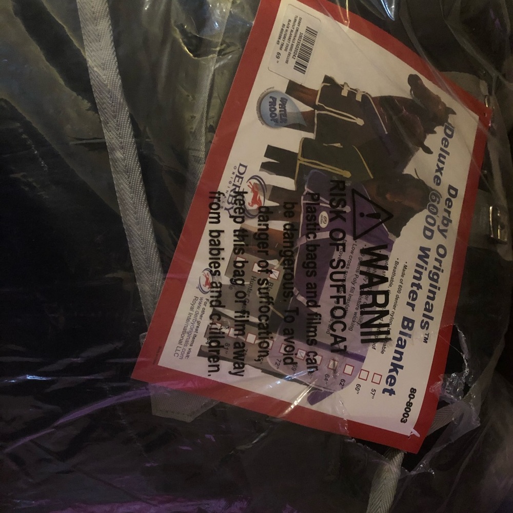 Size 69” brand new mid weight horse blanket